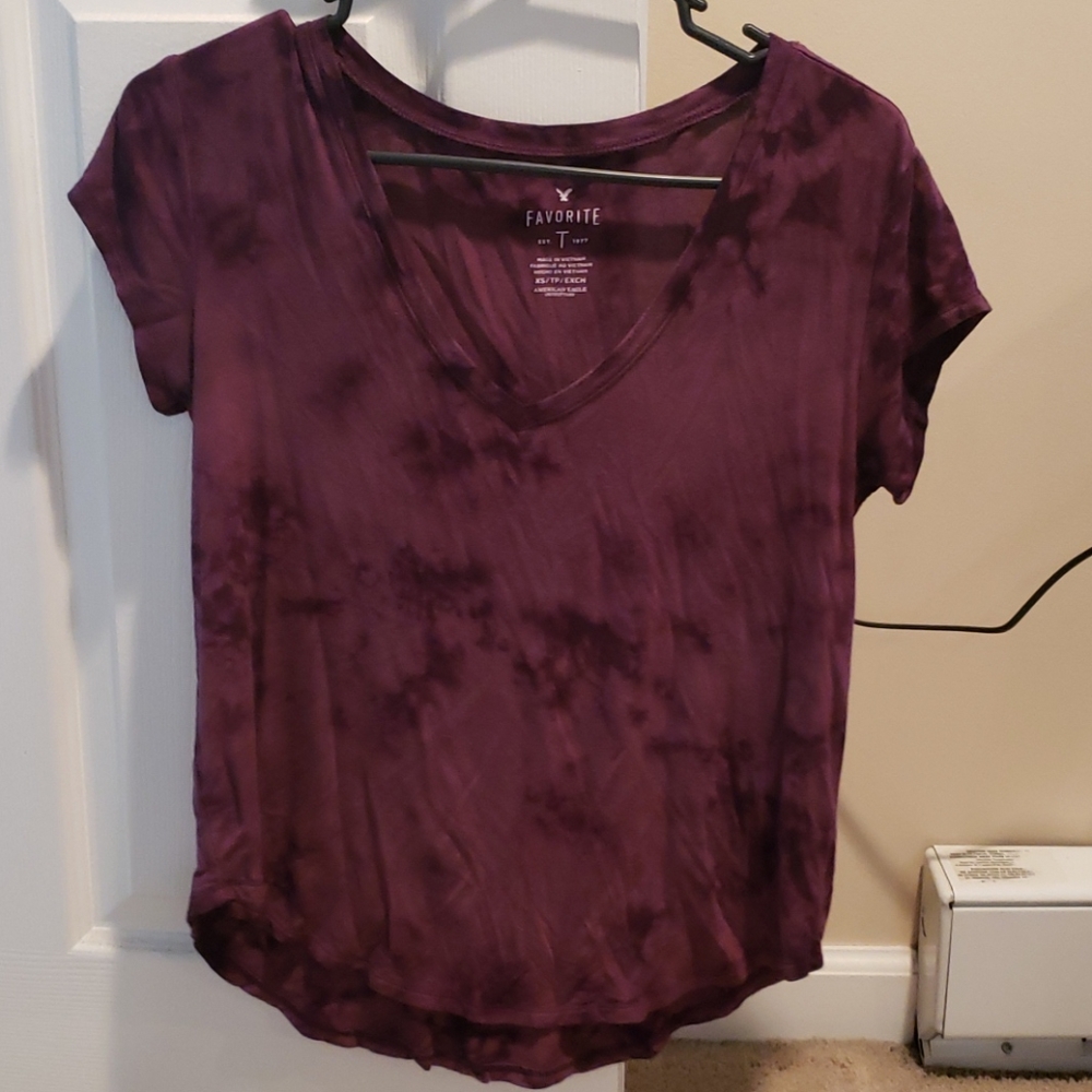 Maroon tie dyed Favorite Tee by American eagle